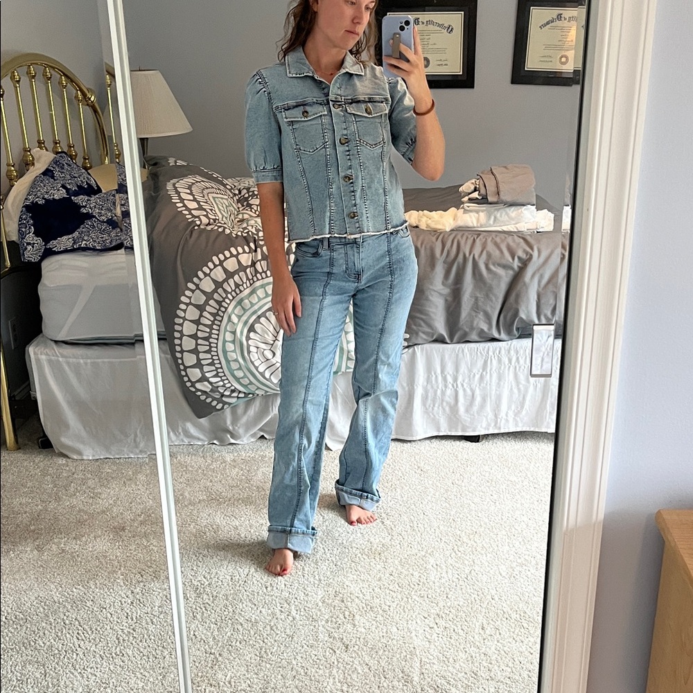 Matching jean top and bottoms set